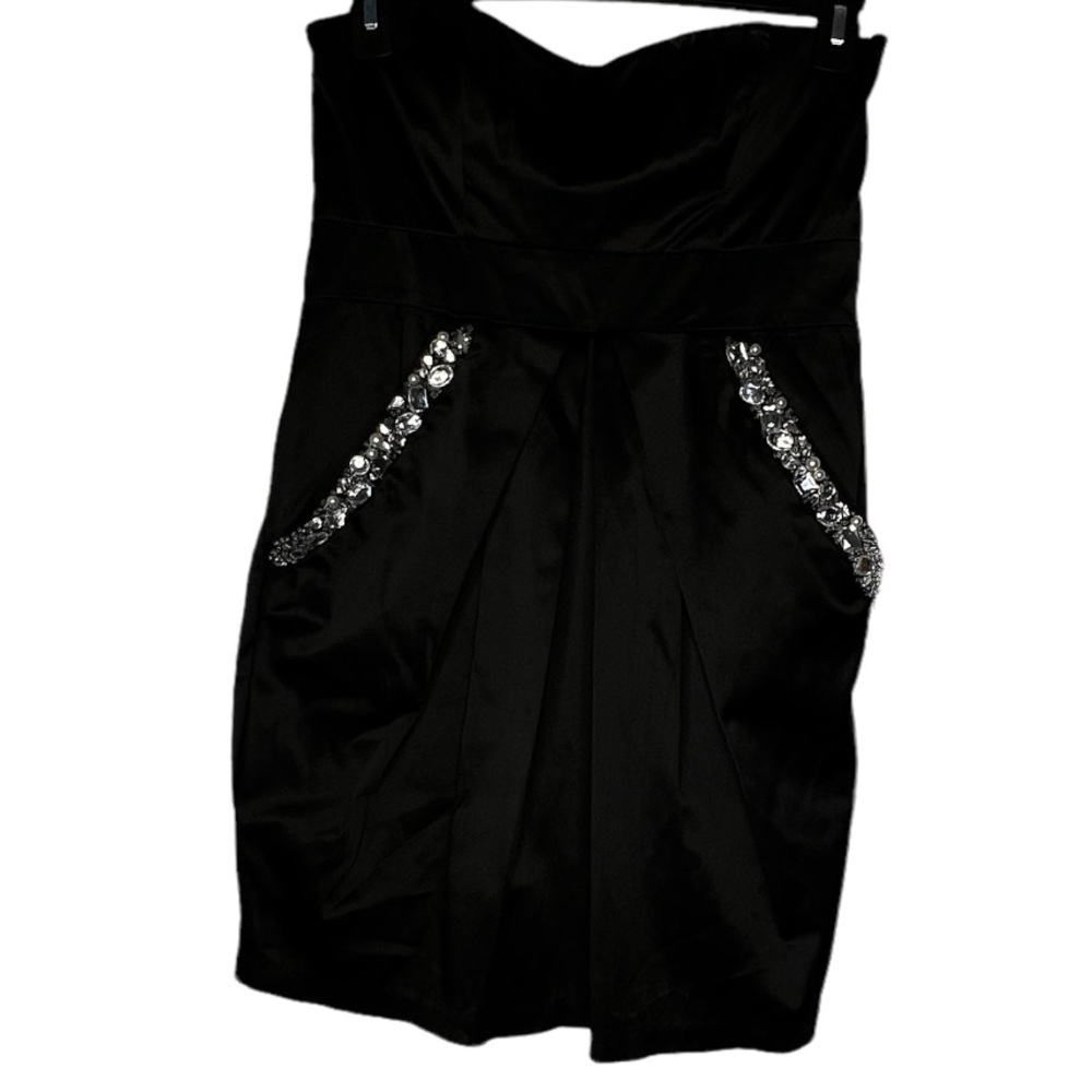 City Triangles Strapless Beaded Mini Dress